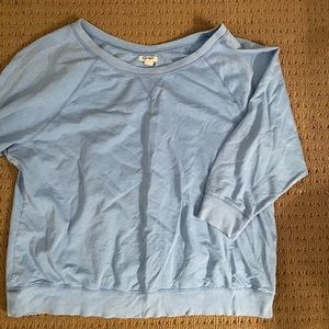 Blue Crop Sleeve Shirt!